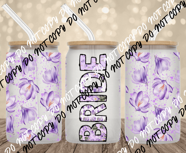 Bride UV Transfer for 16 oz Glass Can - We Print U Press DTF Transfers