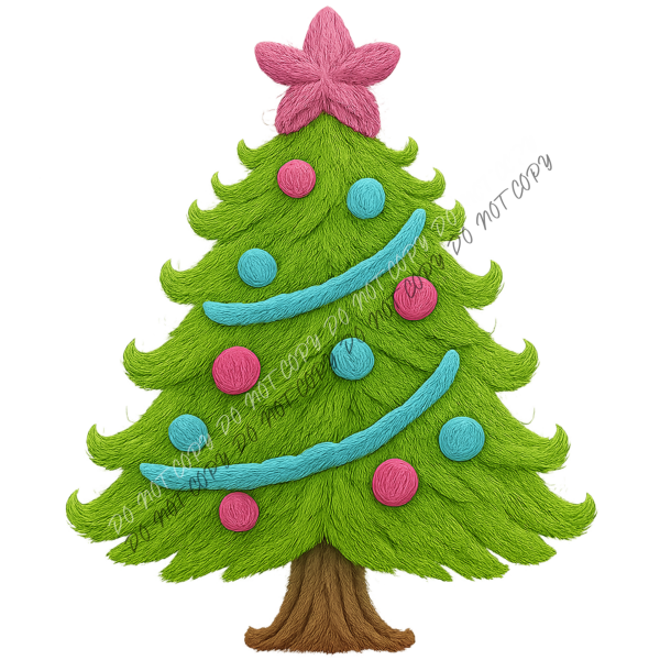 Bright Christmas Tree DTF Transfer RTP DTF Transfers