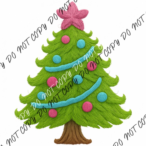 Bright Christmas Tree DTF Transfer RTP DTF Transfers