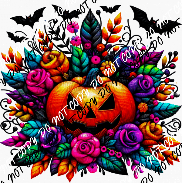 Bright Fall Pumpkin Bouquet DTF Transfer - We Print U Press DTF Transfers