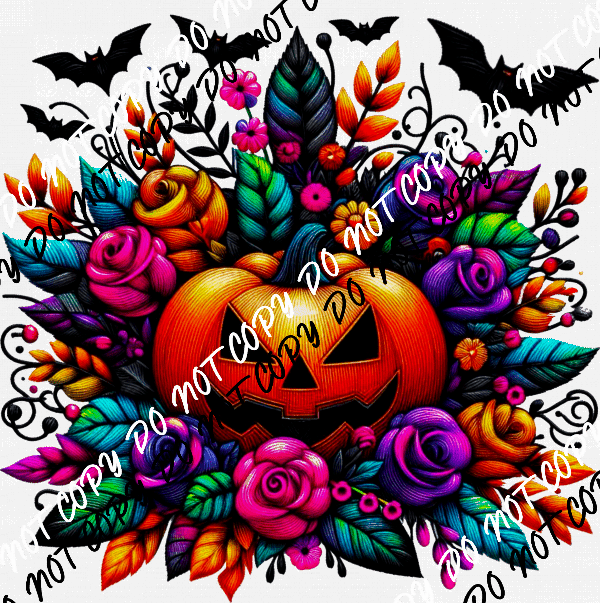 Bright Fall Pumpkin Bouquet DTF Transfer - We Print U Press DTF Transfers