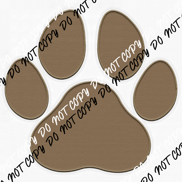 Brown Paw Print faux embroidery DTF Transfer - We Print U Press DTF Transfers