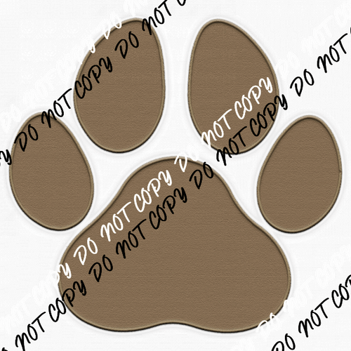 Brown Paw Print faux embroidery DTF Transfer - We Print U Press DTF Transfers