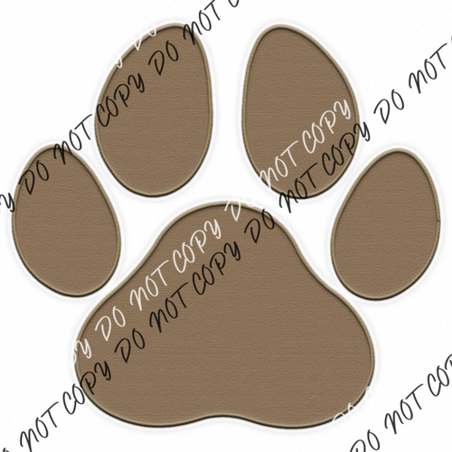 Brown Paw Print Faux Embroidery Dtf Transfer Rtp Transfers