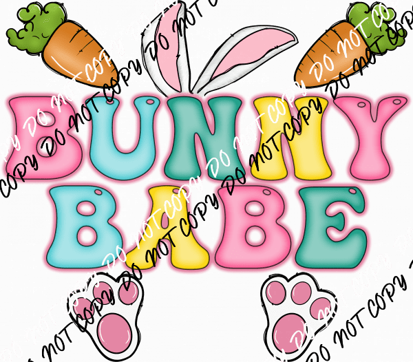 Bunny Babe Ears and Feet DTF Transfer - We Print U Press DTF Transfers