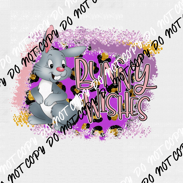 Bunny Wishes DTF Transfer - We Print U Press DTF Transfers