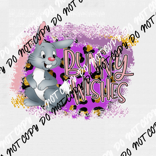 Bunny Wishes DTF Transfer - We Print U Press DTF Transfers