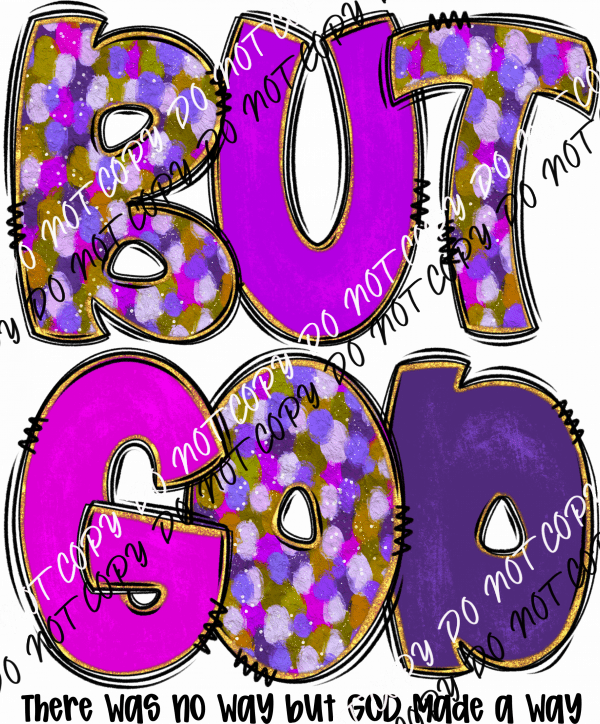 But God Purple Text DTF Transfer - We Print U Press DTF Transfers