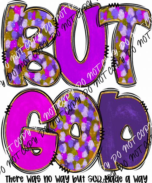 But God Purple Text DTF Transfer - We Print U Press DTF Transfers