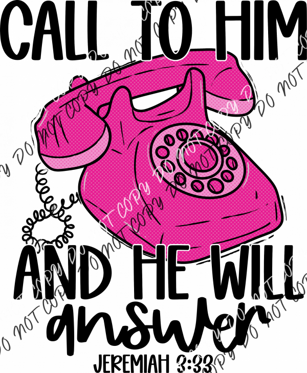 Call To Him Pink Phone Dtf Transfer Rtp Transfers