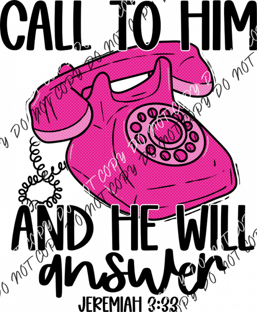 Call To Him Pink Phone Dtf Transfer Rtp Transfers