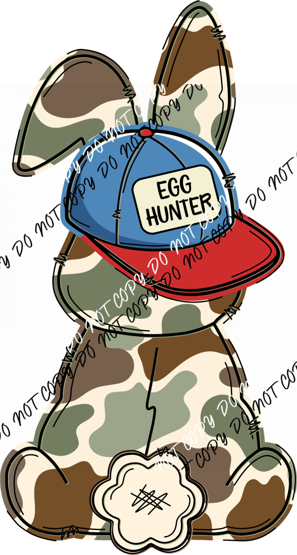 Camo Egg Hunter Bunny DTF Transfer - We Print U Press DTF Transfers