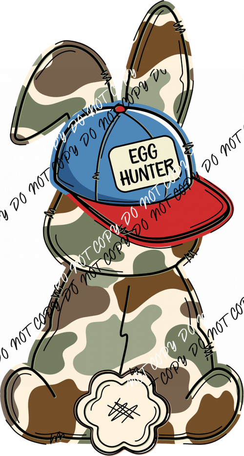 Camo Egg Hunter Bunny DTF Transfer - We Print U Press DTF Transfers