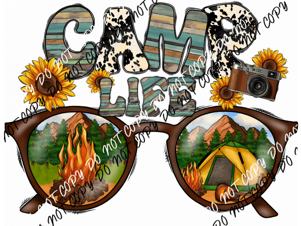 Camp Life Glasses DTF Transfer - We Print U Press DTF Transfers