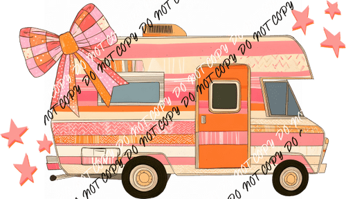 Camper with Bow DTF Transfer - We Print U Press DTF Transfers