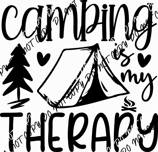 Camping is my Therapy DTF Transfer - We Print U Press DTF Transfers