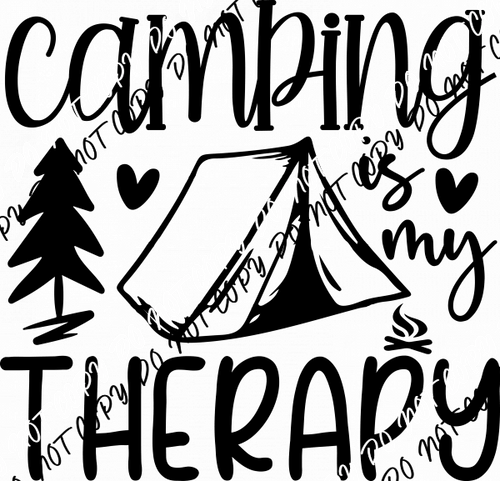 Camping is my Therapy DTF Transfer - We Print U Press DTF Transfers