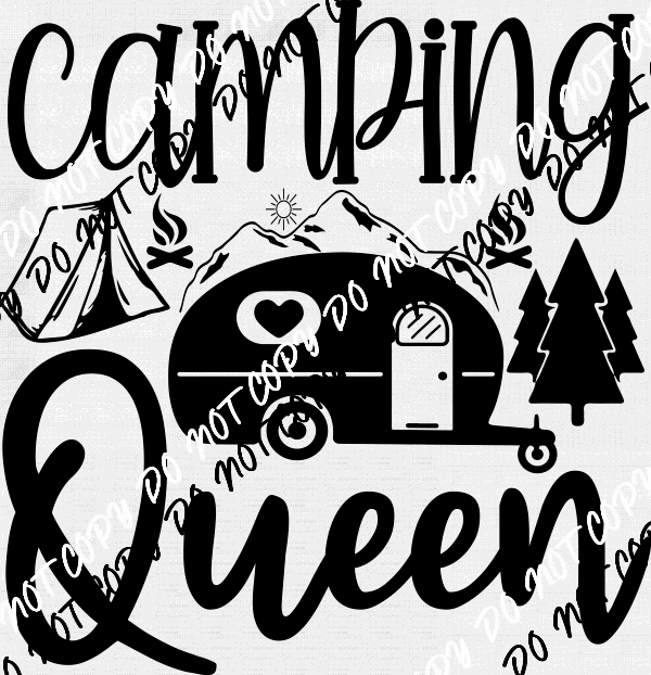 Camping Queen DTF Transfer - We Print U Press DTF Transfers
