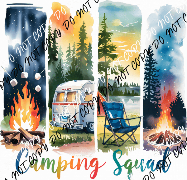 Camping Squad DTF Transfer - We Print U Press DTF Transfers
