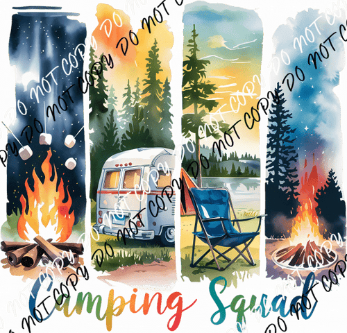 Camping Squad DTF Transfer - We Print U Press DTF Transfers