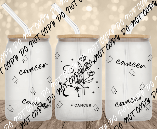 Cancer UV Transfer for 16 oz Glass Can - We Print U Press DTF Transfers