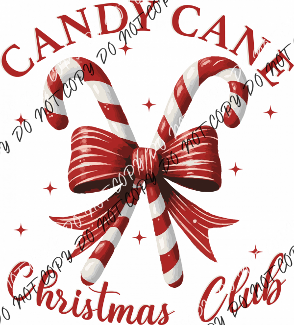 Candy Cane Christmas Club DTF Transfer RTP DTF Transfers