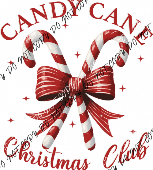 Candy Cane Christmas Club DTF Transfer RTP DTF Transfers