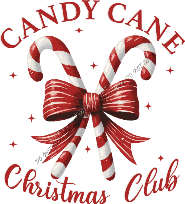 Candy Cane Christmas Club DTF Transfer RTP DTF Transfers