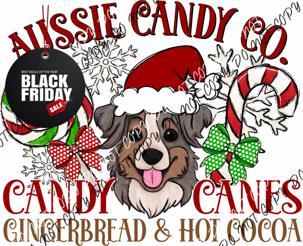 Candy Cane Co Dog (Select Breed) Dtf Transfer (See Title & Occupation Options) Adult S-2X 11 (Best