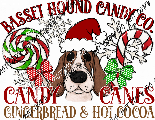 Candy Cane Co Dog (Select Breed) DTF Transfer - We Print U Press DTF Transfers