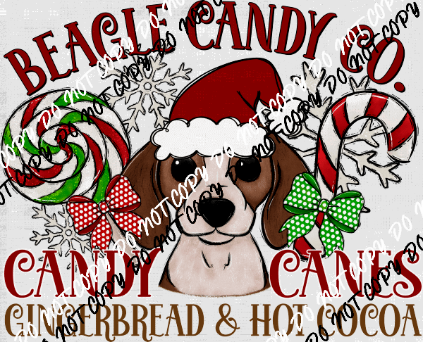 Candy Cane Co Dog (Select Breed) DTF Transfer - We Print U Press DTF Transfers