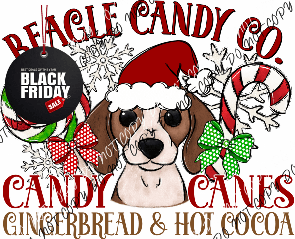 Candy Cane Co Dog (Select Breed) Dtf Transfer (See Title & Occupation Options) Adult S-2X 11 (Best