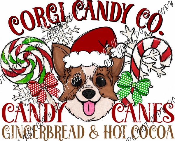 Candy Cane Co Dog (Select Breed) Dtf Transfer (See Title & Occupation Options) Adult S-2X 11 (Best