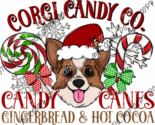 Candy Cane Co Dog (Select Breed) Dtf Transfer (See Title & Occupation Options) Adult S-2X 11 (Best