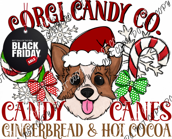 Candy Cane Co Dog (Select Breed) Dtf Transfer (See Title & Occupation Options) Adult S-2X 11 (Best