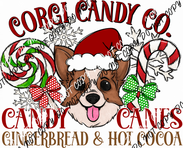 Candy Cane Co Dog (Select Breed) DTF Transfer - We Print U Press DTF Transfers