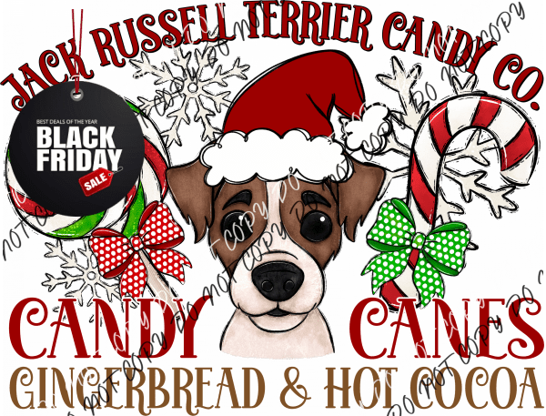 Candy Cane Co Dog (Select Breed) Dtf Transfer (See Title & Occupation Options) Adult S-2X 11 (Best