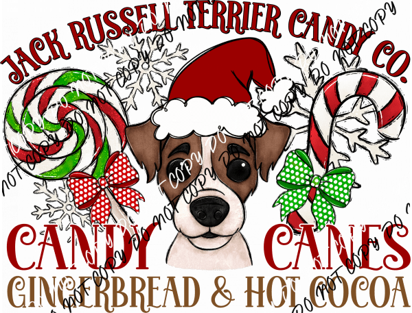 Candy Cane Co Dog (Select Breed) DTF Transfer - We Print U Press DTF Transfers