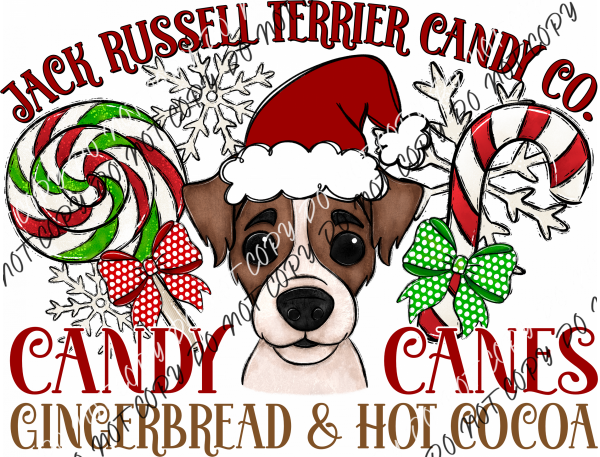 Candy Cane Co Dog (Select Breed) Dtf Transfer (See Title & Occupation Options) Adult S-2X 11 (Best