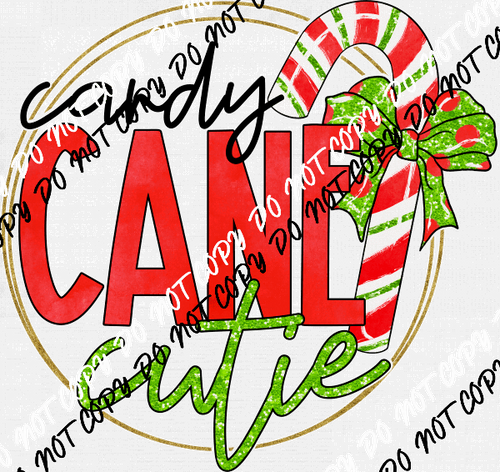 Candy Cane Cutie Red Green DTF Transfer - We Print U Press DTF Transfers