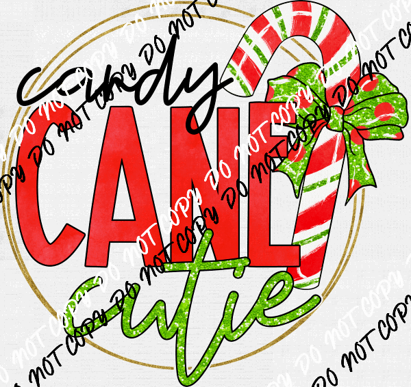 Candy Cane Cutie Red Green DTF Transfer - We Print U Press DTF Transfers