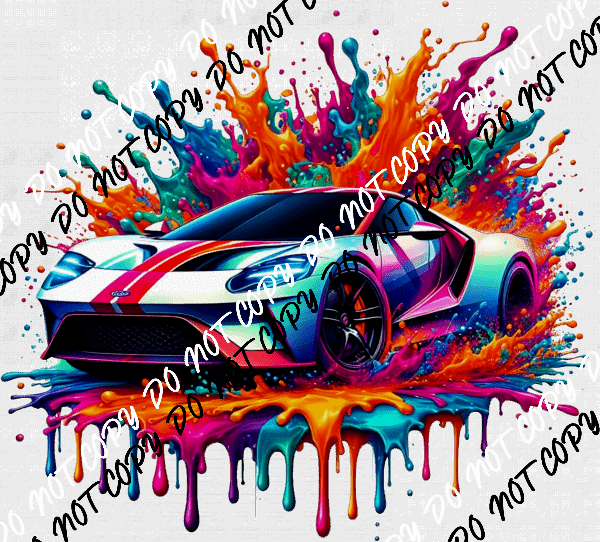 Car Color Drip DTF Transfer - We Print U Press DTF Transfers