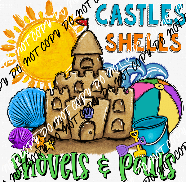 Castles Shells Shovels & Pails DTF Transfer - We Print U Press DTF Transfers