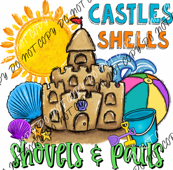 Castles Shells Shovels & Pails Dtf Transfer Rtp Transfers