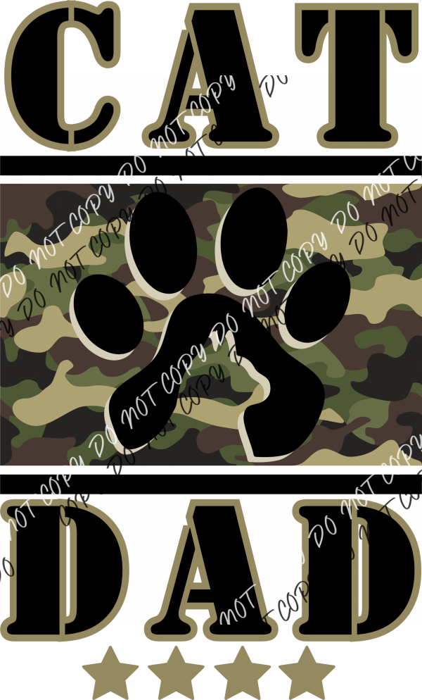 Cat Dad Camo Dtf Transfer