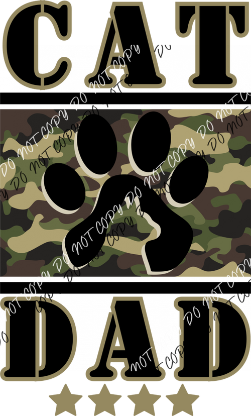 Cat Dad Camo Dtf Transfer