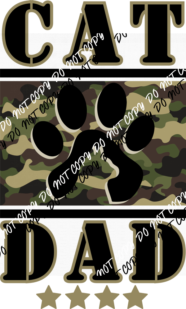 Cat Dad Camo DTF Transfer - We Print U Press DTF Transfers