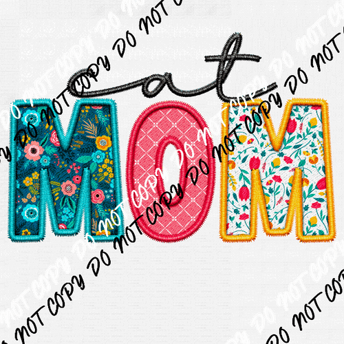 Cat Mom Faux Embroidery DTF Transfer - We Print U Press DTF Transfers