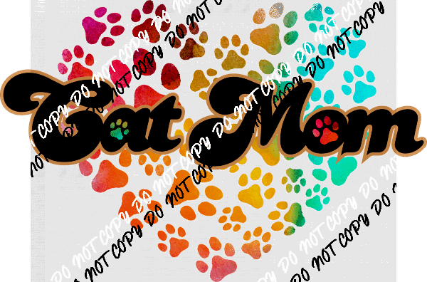 Cat Mom Rainbow Hearts DTF Transfer - We Print U Press DTF Transfers