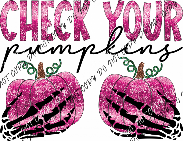 Check Your Pumpkins Faux Sequins Dtf Transfer Transfers